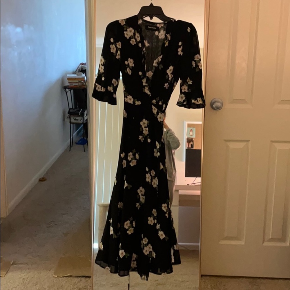 Reformation maxi wrap dress in contessa